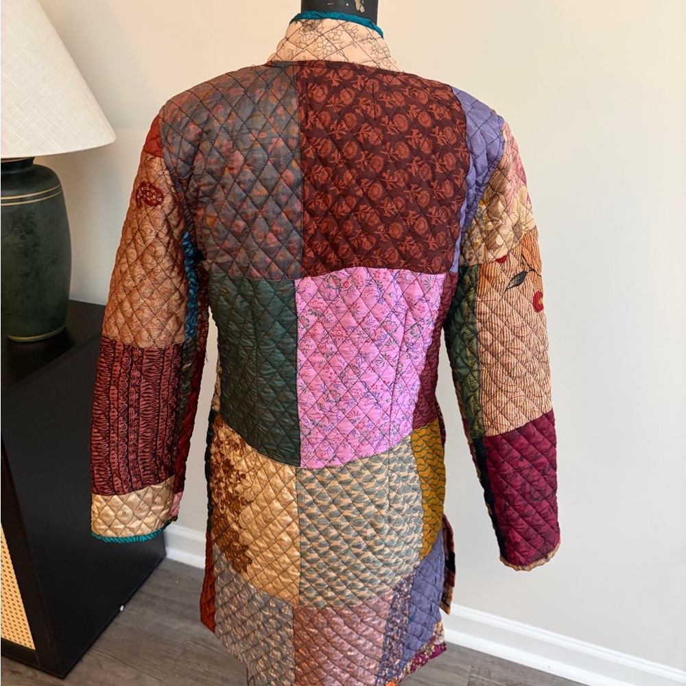 Sacred Threads Patchwork Quilted Longline Militar… - image 6